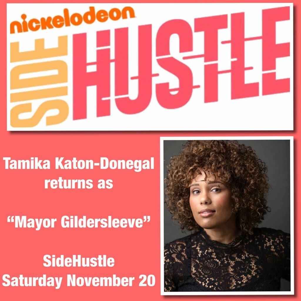 A picture of tamika katon-donegal with the words " side hustle ".